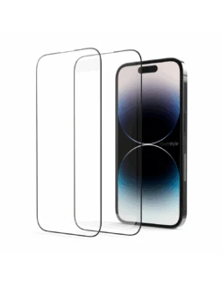 2x HyperGlass 3D® - Pellicola In Vetro Temperato 3D Per IPhone 14 Pro - Nero - 2 Pezzi
