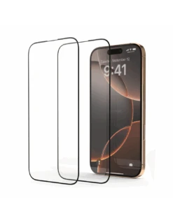 2x HyperGlass 3D® - Pellicola In Vetro Temperato 3D Per IPhone 16 Pro - Nero - 2 Pezzi