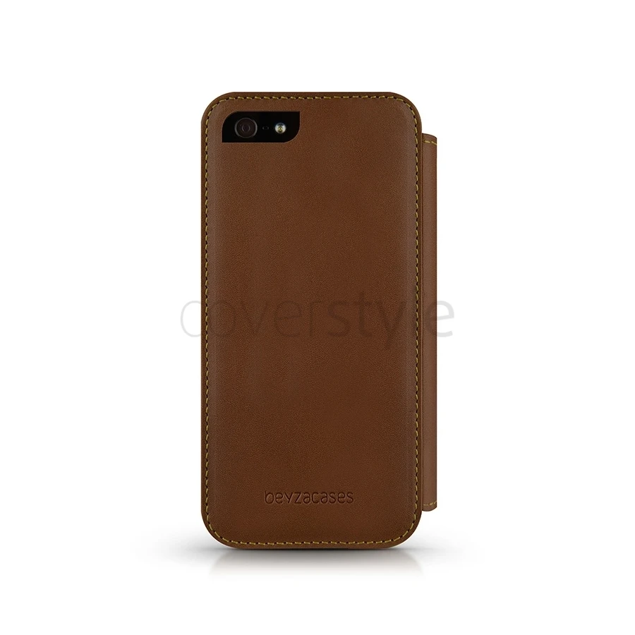 Beyzacases - Custodia In Pelle Folio Per IPhone 5/5S - Marrone 3 Beyzacases - Custodia In Pelle Folio Per IPhone 5/5S - Marrone - immagine 3