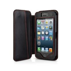 Beyzacases - Custodia In Pelle Folio Per IPhone 5/5S - Nero