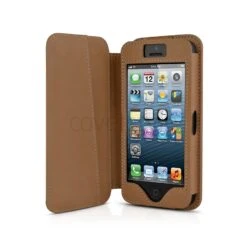 Beyzacases - Custodia In Pelle Folio Per IPhone 5/5S - Ocra (Camel)
