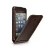 Beyzacases - Custodia In Pelle Serie Flip Per IPhone 5/5S - Marrone Scuro
