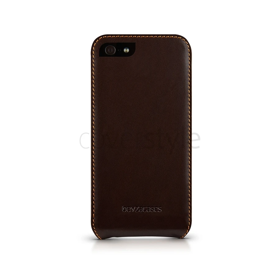 Beyzacases - Custodia In Pelle Serie Flip Per IPhone 5/5S - Marrone Scuro 4 Beyzacases - Custodia In Pelle Serie Flip Per IPhone 5/5S - Marrone Scuro - immagine 4