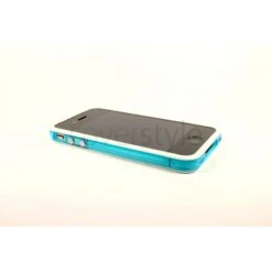 Bumper Bicolore Bianco/Azzurro Trasparente Per IPhone 4/4S - Serie Advanced