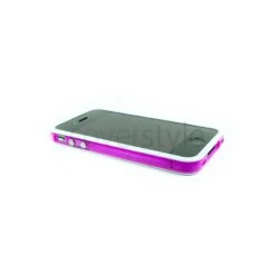 Bumper Bicolore Bianco/Viola Trasparente Per IPhone 4/4S - Serie Advanced
