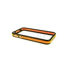 Bumper Bicolore Nero/Arancione Trasparente Per IPhone 4/4S - Serie Advanced