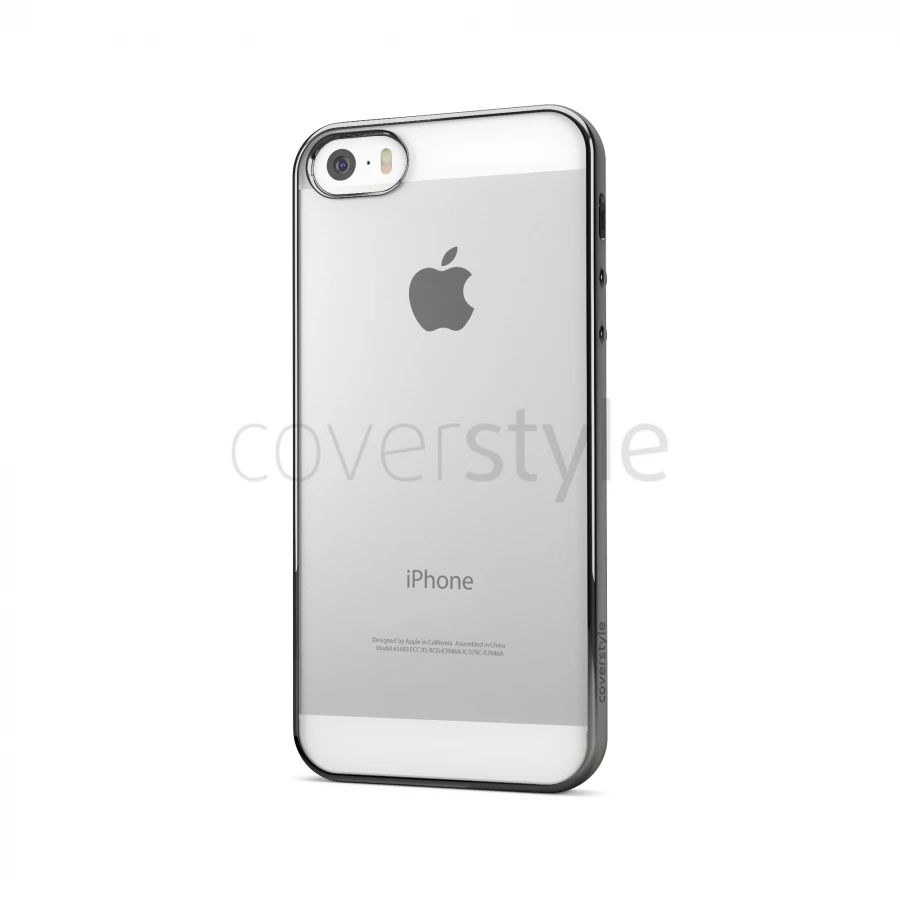CoverStyle® - Custodia ChromFlex Flessibile + Bordo Cromato Per IPhone 5/5S/SE - Grigio 1 CoverStyle® - Custodia ChromFlex Flessibile + Bordo Cromato Per IPhone 5/5S/SE - Grigio