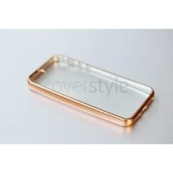CoverStyle® - Custodia ChromFlex Flessibile + Bordo Cromato Per IPhone 5/5S/SE - Oro -Cover Style Negozio coverstyle custodia chromflex flessibile bordo cromato per iphone 5 5s se oro 2