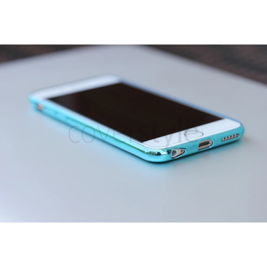 CoverStyle® - Custodia ChromFlex Flessibile + Bordo Cromato Per IPhone 6/6S Plus (5.5") - Blu 3 CoverStyle® - Custodia ChromFlex Flessibile + Bordo Cromato Per IPhone 6/6S Plus (5.5") - Blu - immagine 3