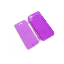 Custodia Book Flip Anti-Polvere Flessibile Trasparente Per IPhone 5/5S - Viola