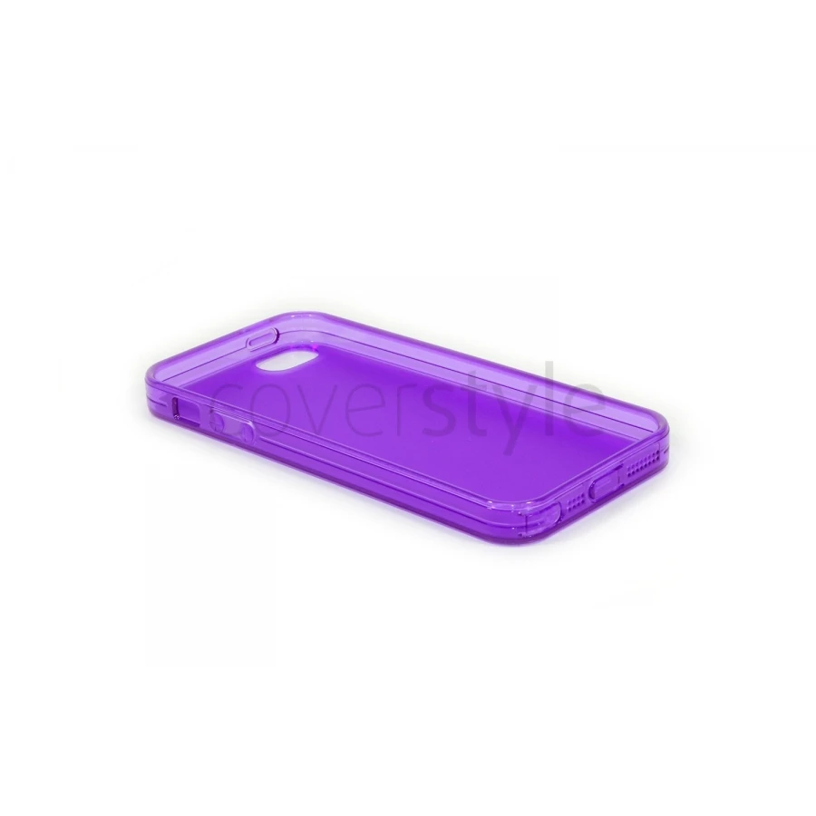 Custodia Dust Matt Anti-Polvere Flessibile Trasparente Per IPhone 5/5S - Viola 2 Custodia Dust Matt Anti-Polvere Flessibile Trasparente Per IPhone 5/5S - Viola - immagine 2