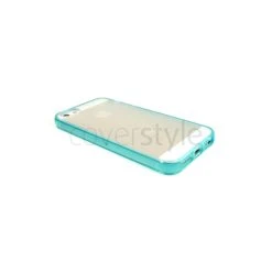 Custodia Flessibile Bordo Azzurro E Retro Opaco﻿ Per IPhone 5﻿﻿﻿/5S