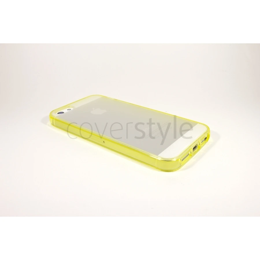 Custodia Flessibile Bordo Giallo E Retro Opaco Per IPhone 5/5S 1 Custodia Flessibile Bordo Giallo E Retro Opaco Per IPhone 5/5S