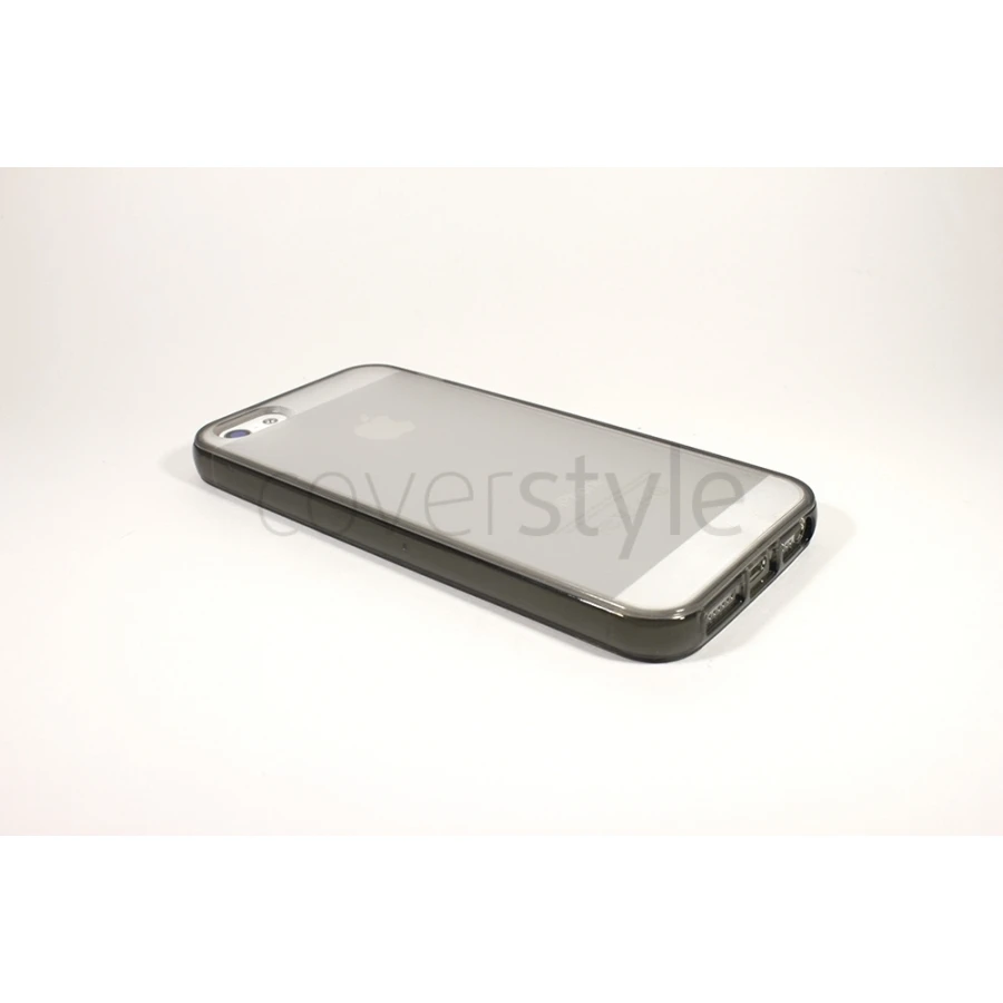 Custodia Flessibile Bordo Nero E Retro Opaco Per IPhone 5/5S 1 Custodia Flessibile Bordo Nero E Retro Opaco Per IPhone 5/5S