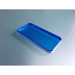 Custodia Flessibile Bordo Rinforzato Con Interno Trasparente Per IPhone 5/5S - Blu