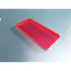 Custodia Flessibile Bordo Rinforzato Con Interno Trasparente Per IPhone 5/5S - Rosso