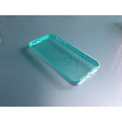 Custodia Flessibile Bordo Rinforzato Con Interno Trasparente Per IPhone 5/5S - Turchese