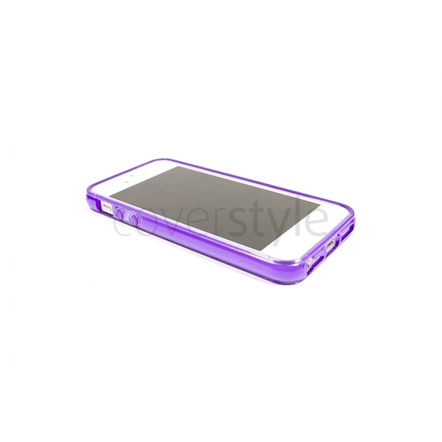 Custodia Flessibile Lucida Con Interno Opaco Per IPhone 5/5S - Viola 2 Custodia Flessibile Lucida Con Interno Opaco Per IPhone 5/5S - Viola - immagine 2