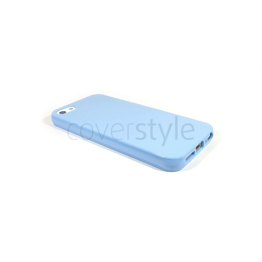 Custodia Flessibile Lucida Per IPhone 5/5S - Azzurro 1 Custodia Flessibile Lucida Per IPhone 5/5S - Azzurro