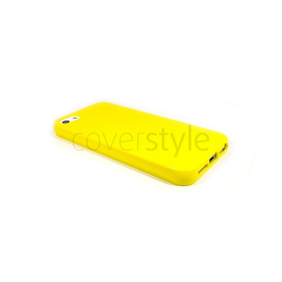 Custodia Flessibile Lucida Per IPhone 5/5S - Giallo 1 Custodia Flessibile Lucida Per IPhone 5/5S - Giallo