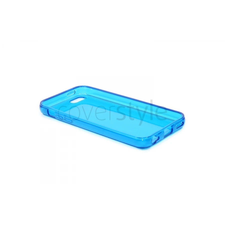 Custodia Glossy Flessibile Trasparente Per IPhone 5C - Blu 2 Custodia Glossy Flessibile Trasparente Per IPhone 5C - Blu - immagine 2