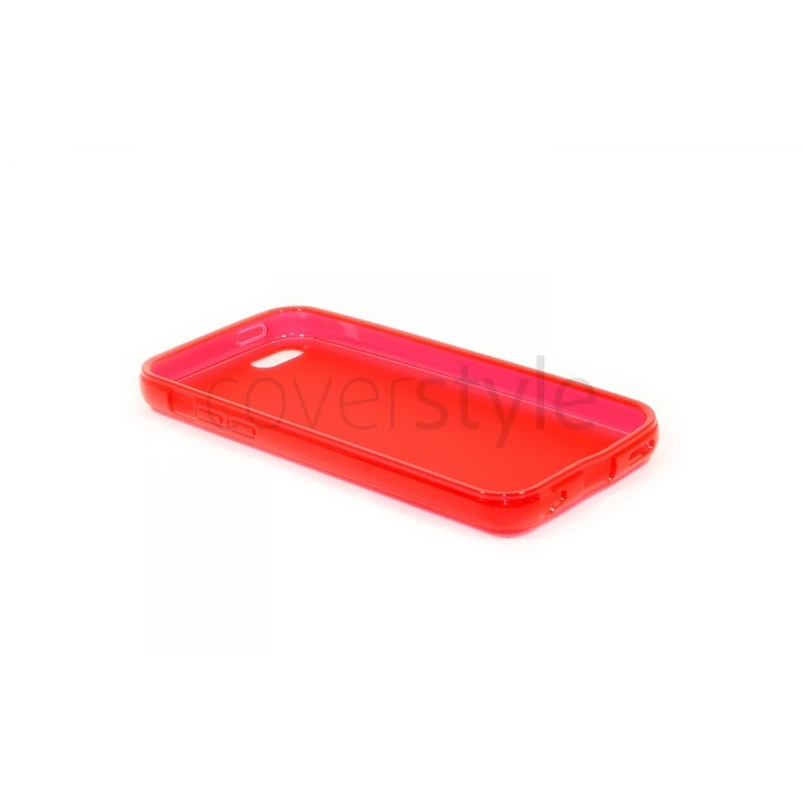 Custodia Glossy Matt Flessibile Trasparente Per IPhone 5C - Rosso 2 Custodia Glossy Matt Flessibile Trasparente Per IPhone 5C - Rosso - immagine 2