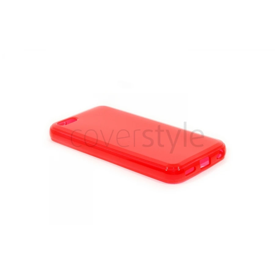 Custodia Glossy Matt Flessibile Trasparente Per IPhone 5C - Rosso 1 Custodia Glossy Matt Flessibile Trasparente Per IPhone 5C - Rosso