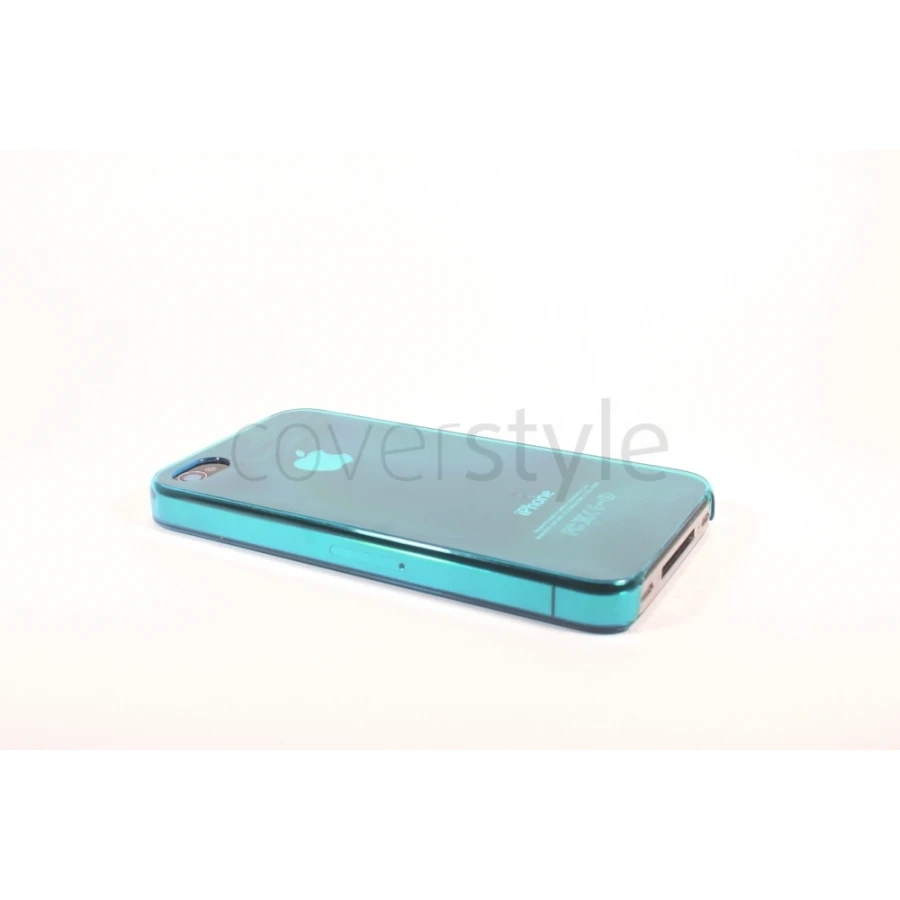 Custodia Plastica Rigida Per IPhone 4/4S - Azzurro Trasparente 1 Custodia Plastica Rigida Per IPhone 4/4S - Azzurro Trasparente