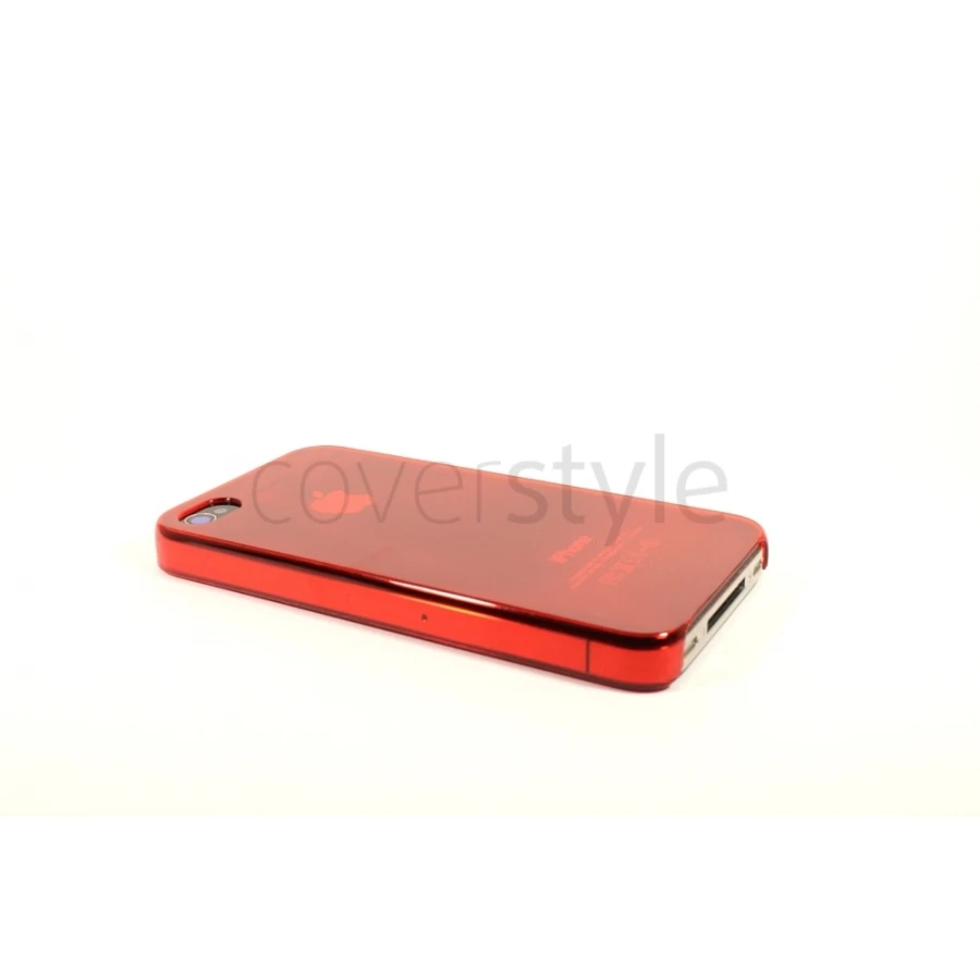 Custodia Plastica Rigida Per IPhone 4/4S - Rosso Trasparente 1 Custodia Plastica Rigida Per IPhone 4/4S - Rosso Trasparente