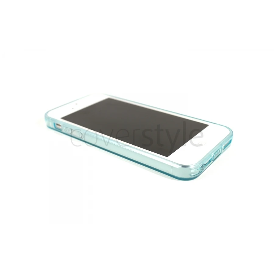 Custodia Ultra Sottile Flessibile Trasparente Anti-Polvere Per IPhone 5/5S - Azzurro 2 Custodia Ultra Sottile Flessibile Trasparente Anti-Polvere Per IPhone 5/5S - Azzurro - immagine 2