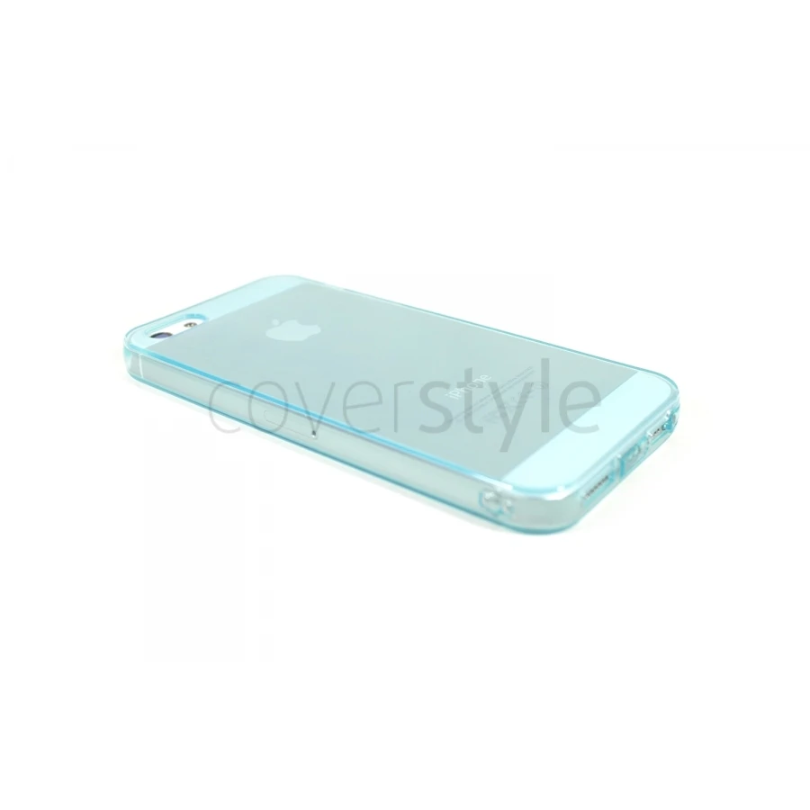 Custodia Ultra Sottile Flessibile Trasparente Anti-Polvere Per IPhone 5/5S - Azzurro 1 Custodia Ultra Sottile Flessibile Trasparente Anti-Polvere Per IPhone 5/5S - Azzurro