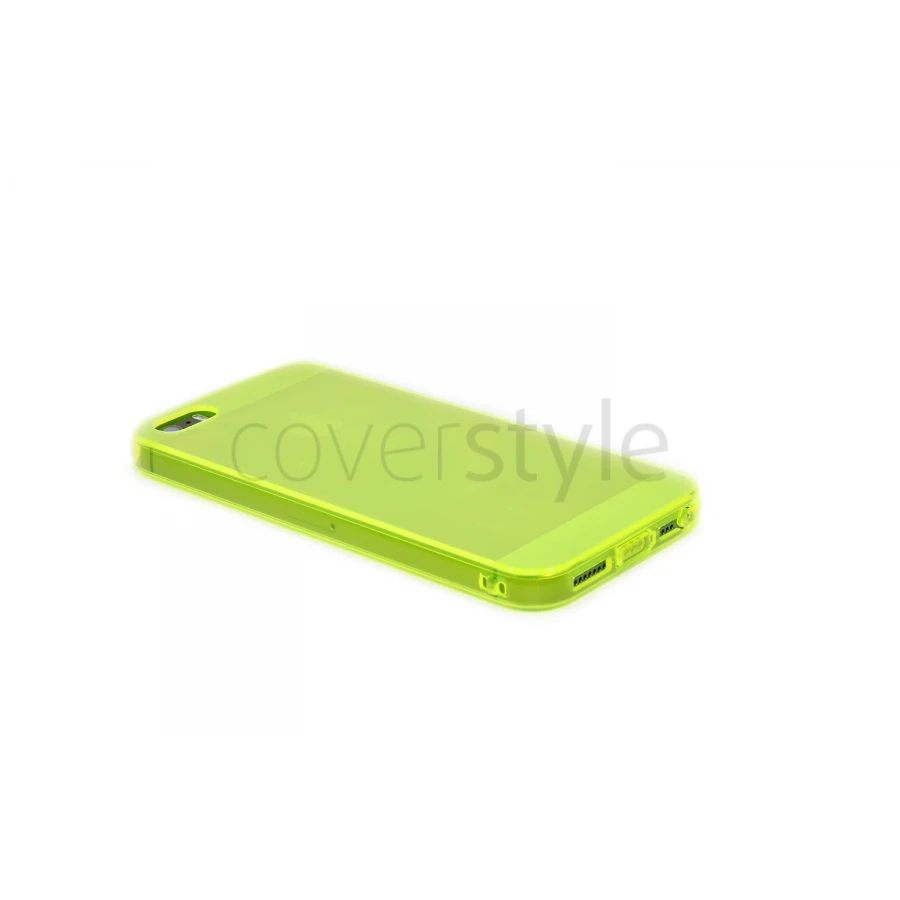 Custodia Ultra Sottile Flessibile Trasparente Anti-Polvere Per IPhone 5/5S - Giallo 1 Custodia Ultra Sottile Flessibile Trasparente Anti-Polvere Per IPhone 5/5S - Giallo