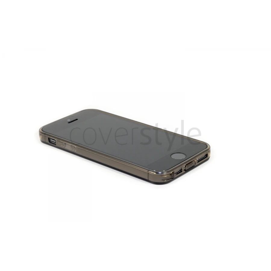 Custodia Ultra Sottile Flessibile Trasparente Anti-Polvere Per IPhone 5/5S - Nero 2 Custodia Ultra Sottile Flessibile Trasparente Anti-Polvere Per IPhone 5/5S - Nero - immagine 2
