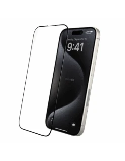 HyperGlass 3D® - Pellicola In Vetro Temperato 3D Per IPhone 15 - Nero -Cover Style Negozio hyperglass 3d pellicola in vetro temperato 3d per iphone 15 nero 2