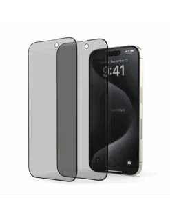 HyperGlass 3D PRIVACY® - Pellicola In Vetro Temperato 3D Per IPhone 15 Pro - Privacy