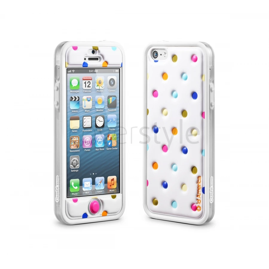 Id America - Bumper + Cushi Plus Dot Per IPhone 5/5S - Bianco 1 Id America - Bumper + Cushi Plus Dot Per IPhone 5/5S - Bianco