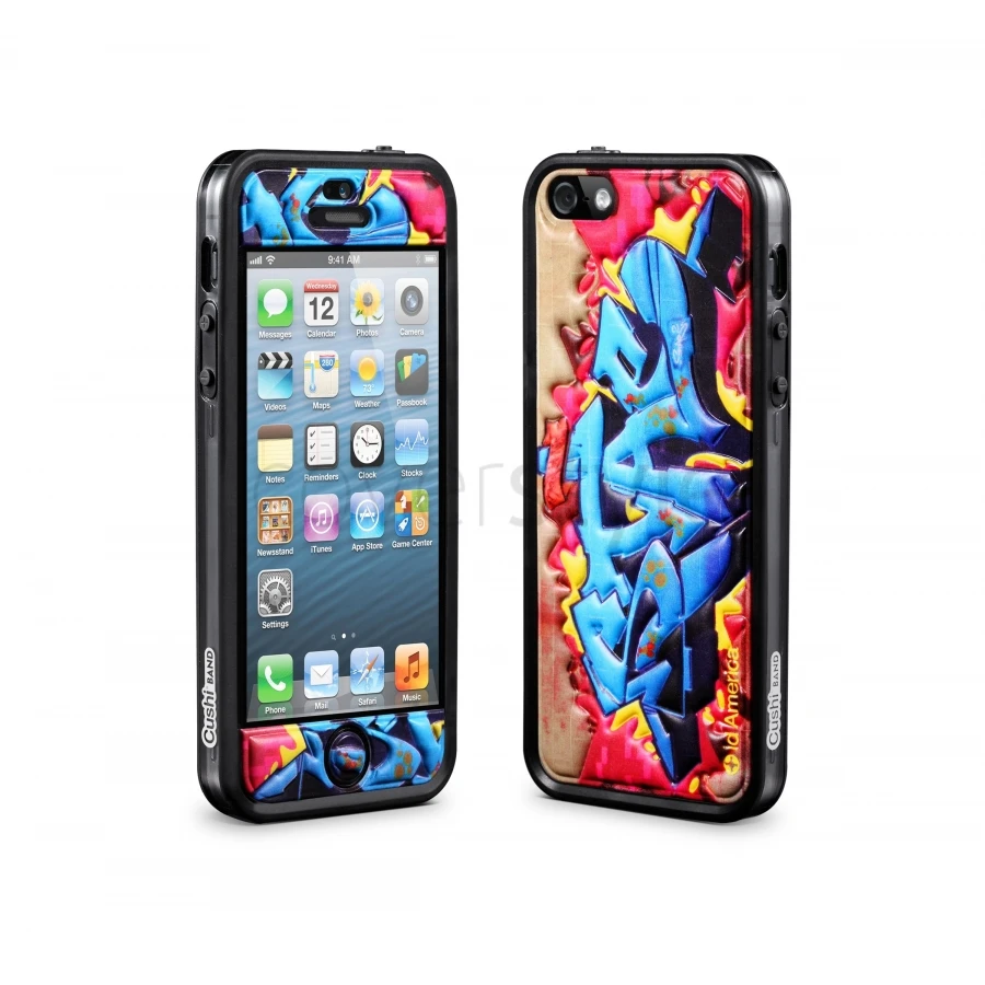 Id America - Bumper + Cushi Plus Graffiti Per IPhone 5/5S - Blu 1 Id America - Bumper + Cushi Plus Graffiti Per IPhone 5/5S - Blu
