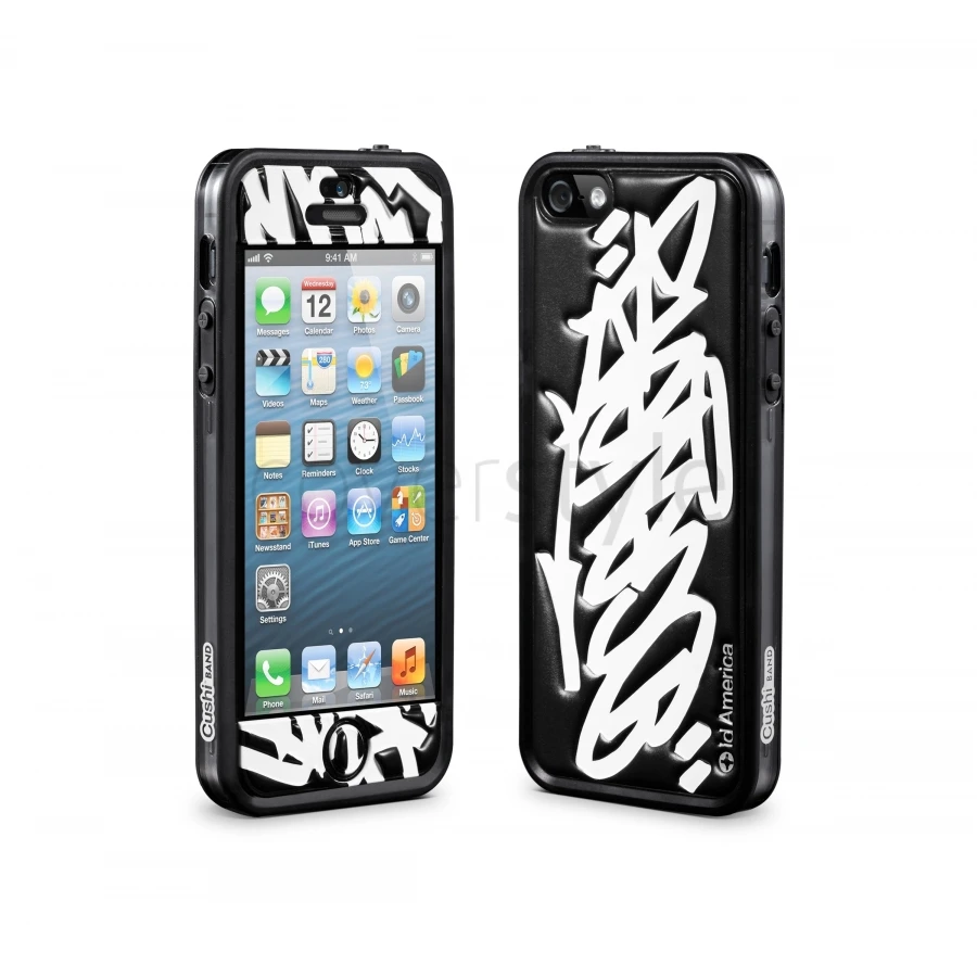 Id America - Bumper + Cushi Plus Graffiti Per IPhone 5/5S - Nero 1 Id America - Bumper + Cushi Plus Graffiti Per IPhone 5/5S - Nero