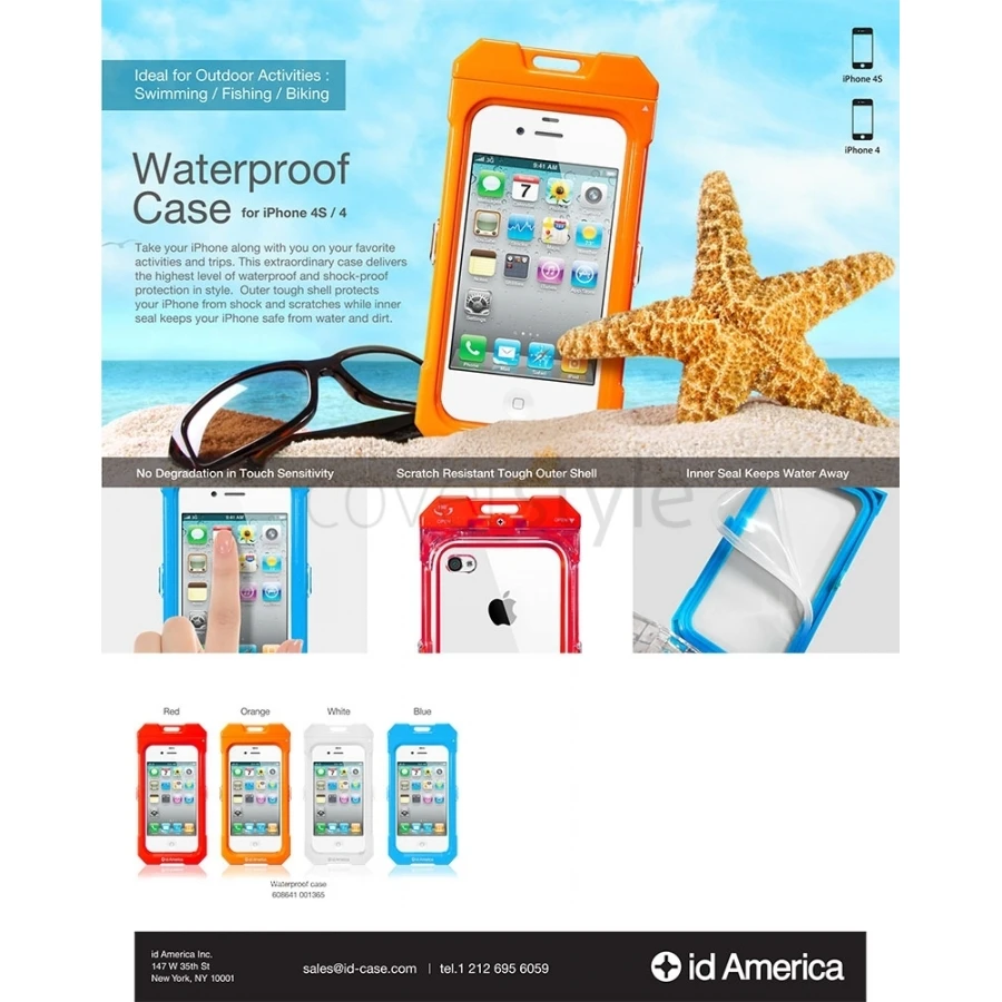 Id America - Custodia Impermeabile Per IPhone 4/4S - Rosso 2 Id America - Custodia Impermeabile Per IPhone 4/4S - Rosso - immagine 2