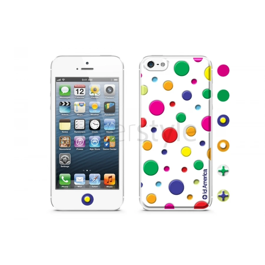 Id America - Skin Cushi Dot Per IPhone 5/5S - Multiple White 1 Id America - Skin Cushi Dot Per IPhone 5/5S - Multiple White