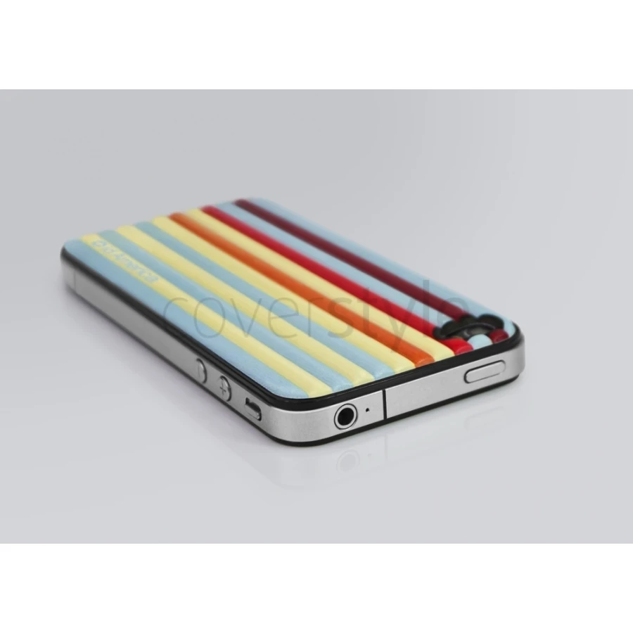 Id America - Skin Cushi Stripe Per IPhone 4/4S - Beach Red 2 Id America - Skin Cushi Stripe Per IPhone 4/4S - Beach Red - immagine 2
