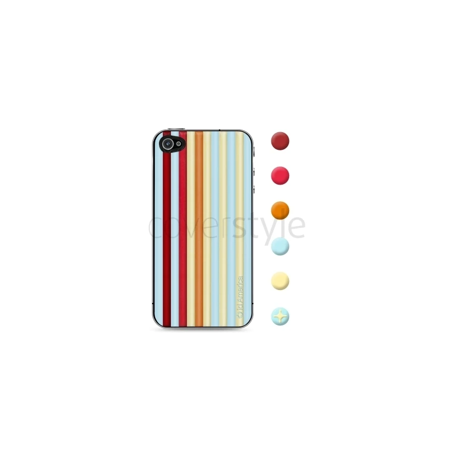 Id America - Skin Cushi Stripe Per IPhone 4/4S - Beach Red 1 Id America - Skin Cushi Stripe Per IPhone 4/4S - Beach Red