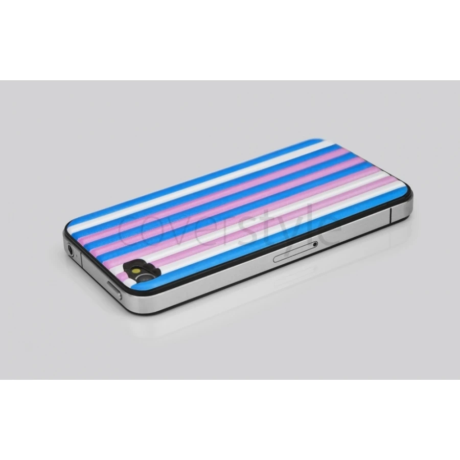 Id America - Skin Cushi Stripe Per IPhone 4/4S - Candy Blue 2 Id America - Skin Cushi Stripe Per IPhone 4/4S - Candy Blue - immagine 2