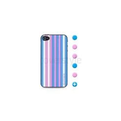 Id America - Skin Cushi Stripe Per IPhone 4/4S - Candy Blue