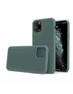 LiquidSoft® - Cover In Silicone Soft-Touch + Microfibra Per IPhone 11 Pro Max (6.5") - Verde Notte