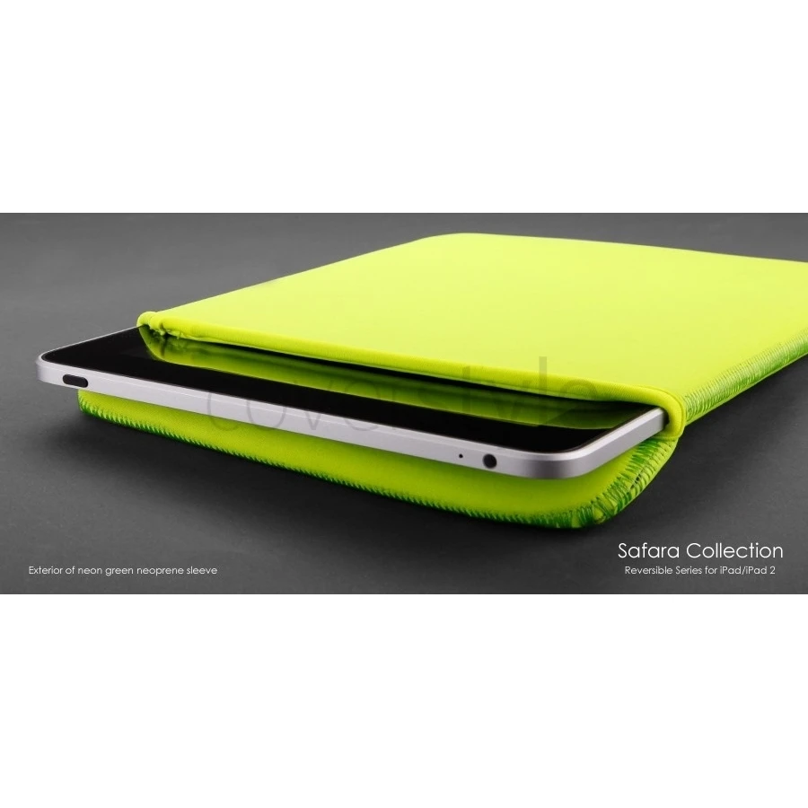 More - Custodia Reversibile Safara Collection Per IPad/iPad 2/3/4 - Verde Neon/Blu Militare 2 More - Custodia Reversibile Safara Collection Per IPad/iPad 2/3/4 - Verde Neon/Blu Militare - immagine 2