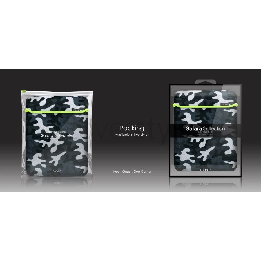 More - Custodia Reversibile Safara Collection Per IPad/iPad 2/3/4 - Verde Neon/Blu Militare 3 More - Custodia Reversibile Safara Collection Per IPad/iPad 2/3/4 - Verde Neon/Blu Militare - immagine 3