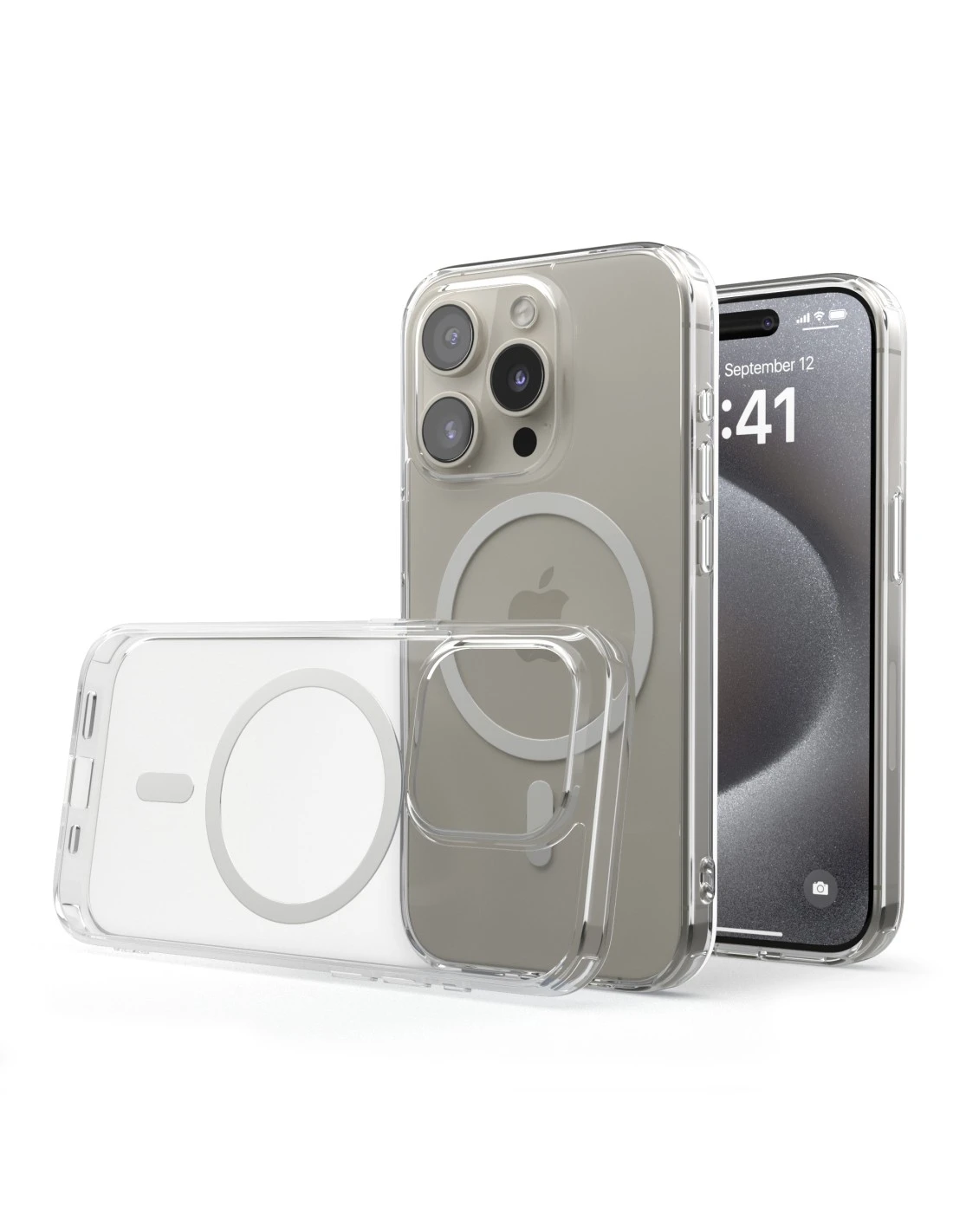 UltraFlex PRO® - Custodia TPU+PC Antiurto + Supporto MagSafe® Per IPhone 15 Pro Max - Trasparente 1 UltraFlex PRO® - Custodia TPU+PC Antiurto + Supporto MagSafe® Per IPhone 15 Pro Max - Trasparente