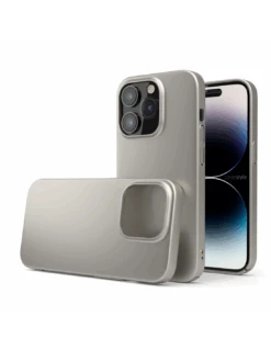 UltraSoft® - Custodia Policarbonato Opaco Soft-Touch Per IPhone 14 Pro - Titanio Naturale