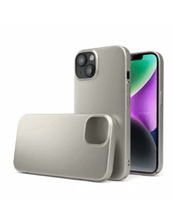 UltraSoft® - Custodia Policarbonato Opaco Soft-Touch Per IPhone 14 - Titanio Naturale